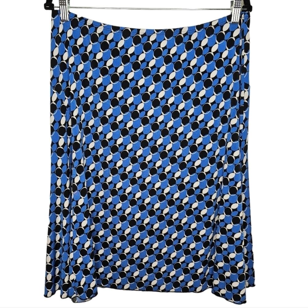 Passports Flowy Midi Circular Print Skirt with Flare Sides Size XL